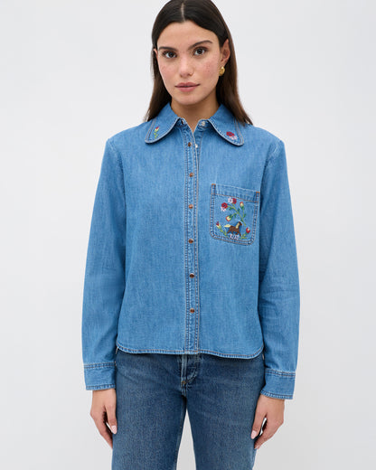 Edaline Top Sadie Embroidery - Light Vintage