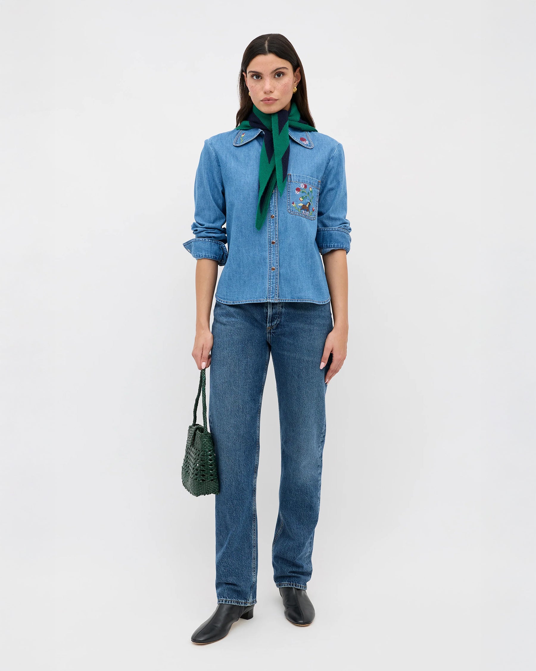 Edaline Top Sadie Embroidery - Light Vintage