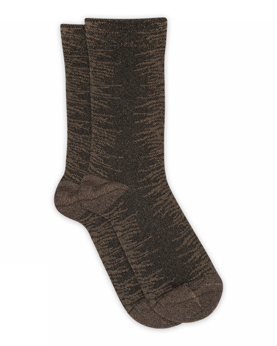 Ulla Glitter Socks - Dark Brown