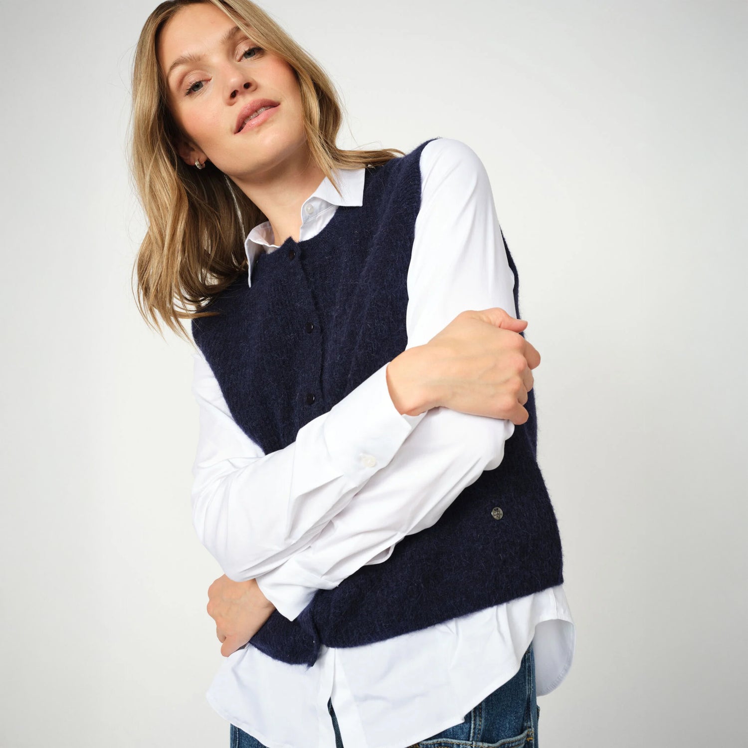 Almine Thora Knit Vest - Maritime Blue
