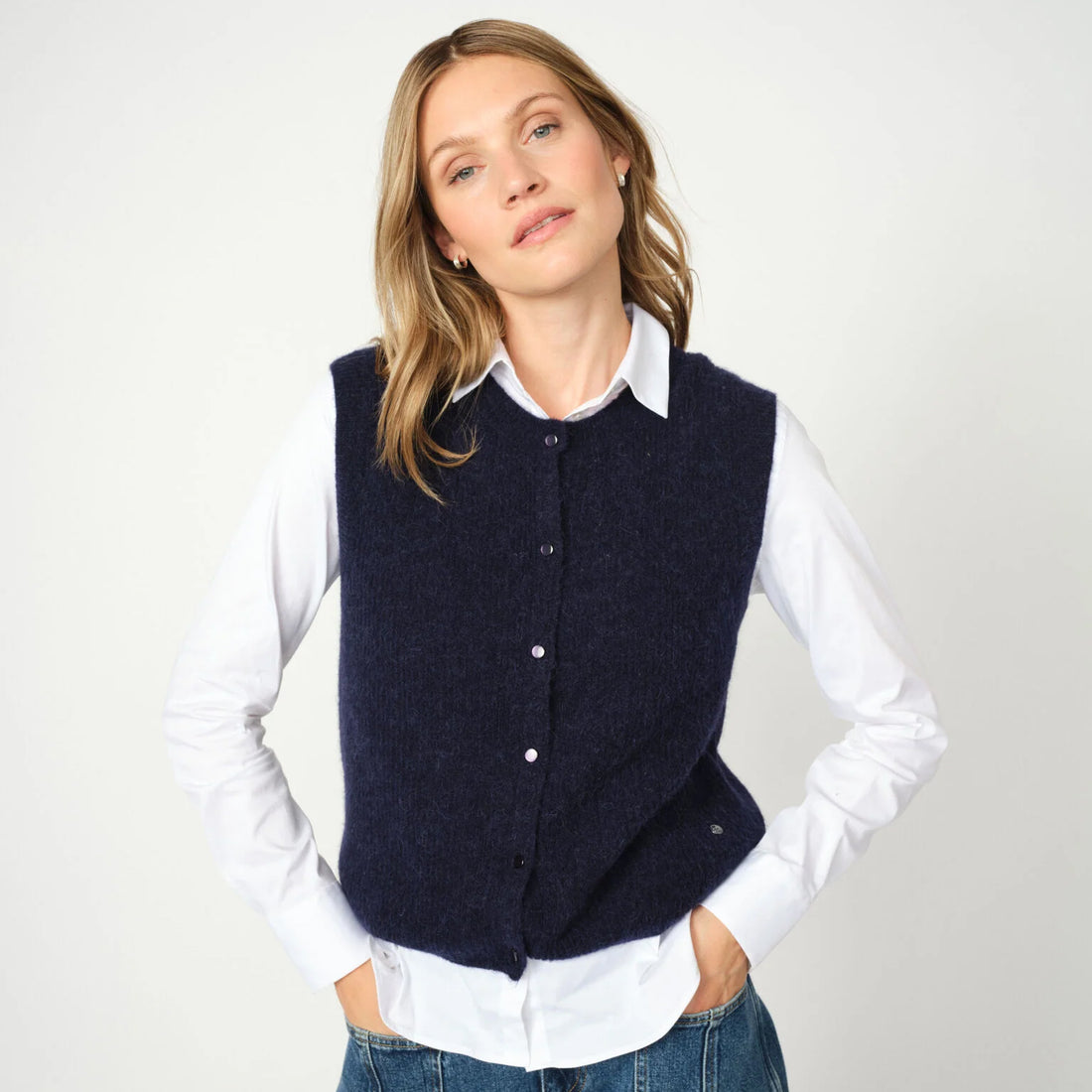 Almine Thora Knit Vest - Maritime Blue