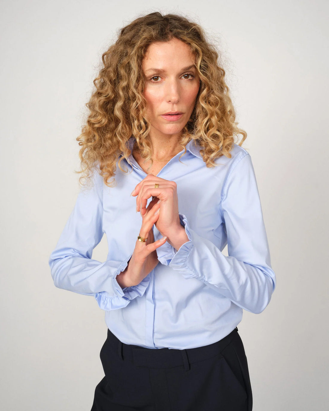 Mattie Flip Stripe Shirt - Light Blue