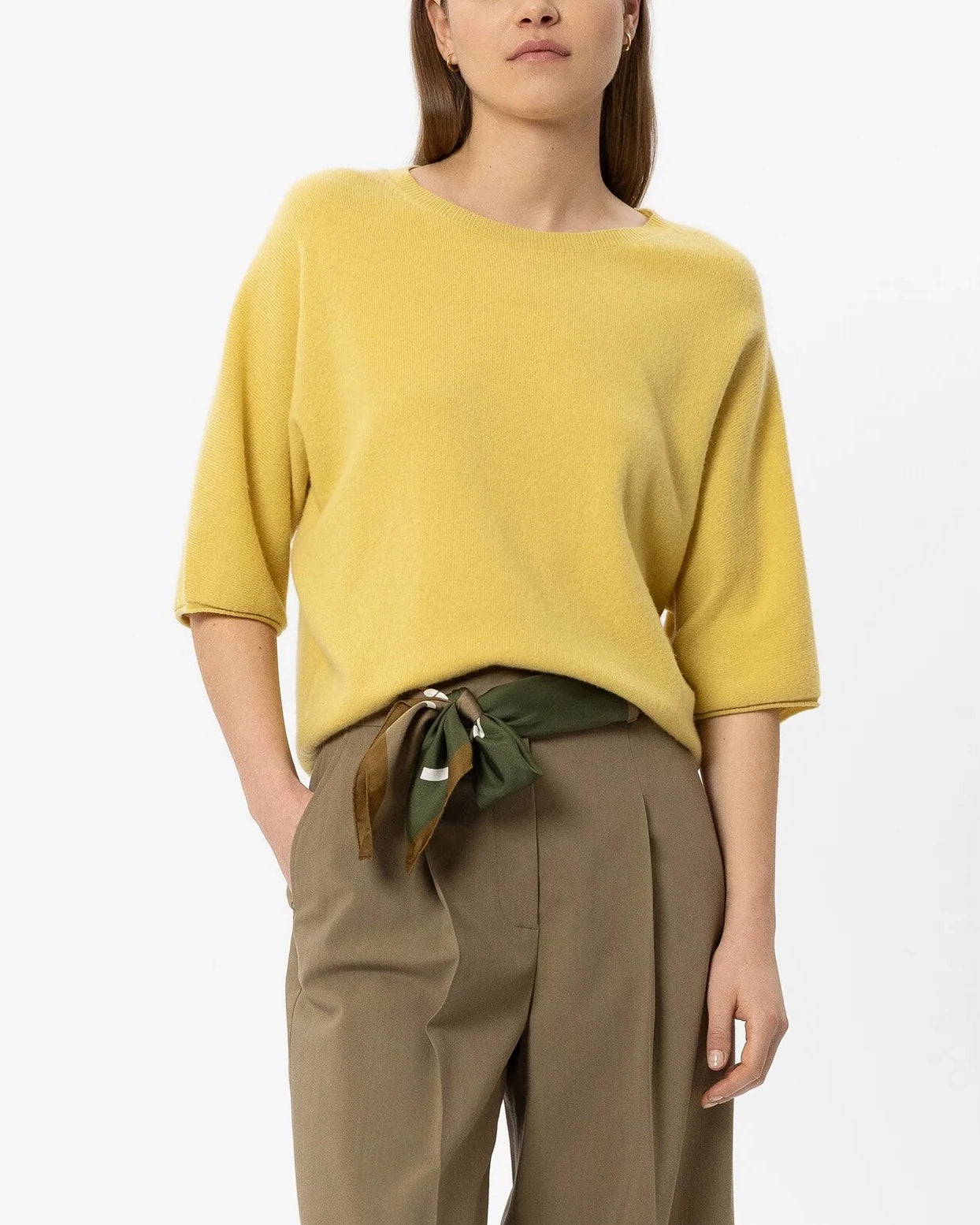 Cashmere Blend Pullover - Signal Yellow