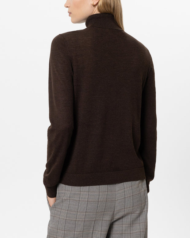 Wool Mix Turtleneck Knit - Truffle