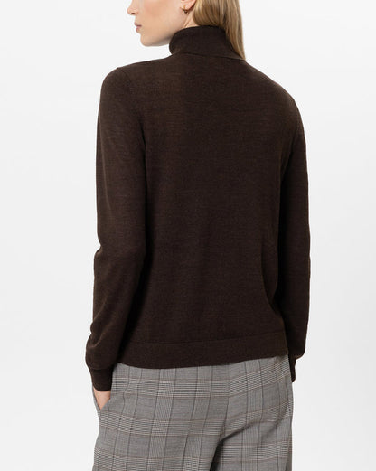 Wool Mix Turtleneck Knit - Truffle