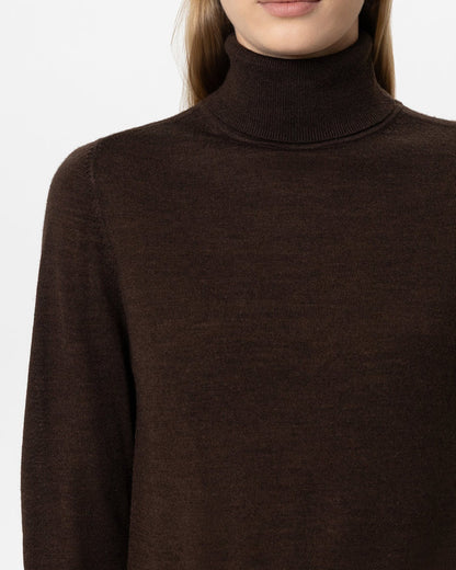 Wool Mix Turtleneck Knit - Truffle