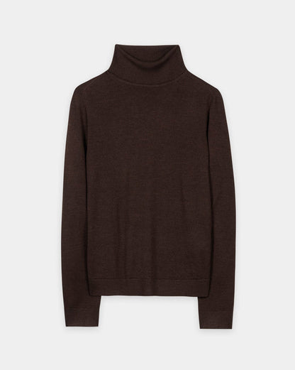 Wool Mix Turtleneck Knit - Truffle
