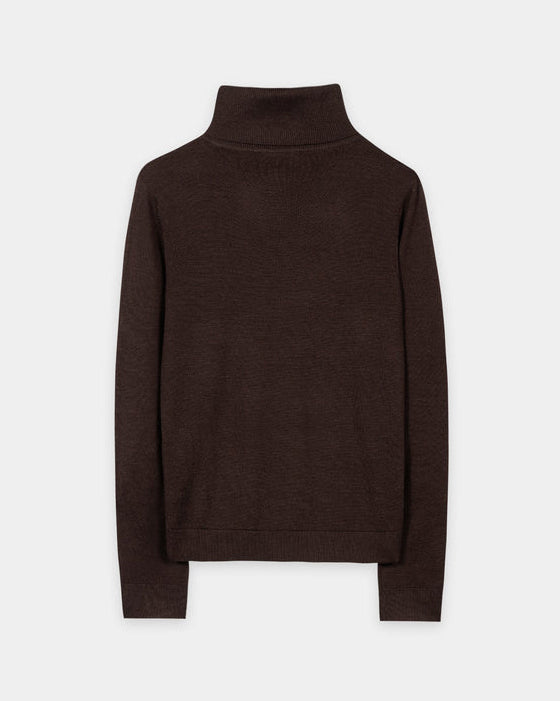 Wool Mix Turtleneck Knit - Truffle