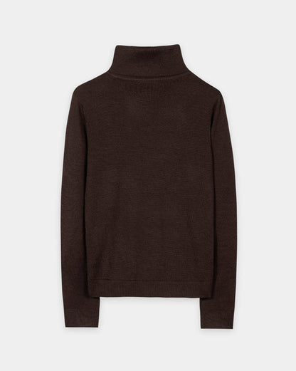 Wool Mix Turtleneck Knit - Truffle