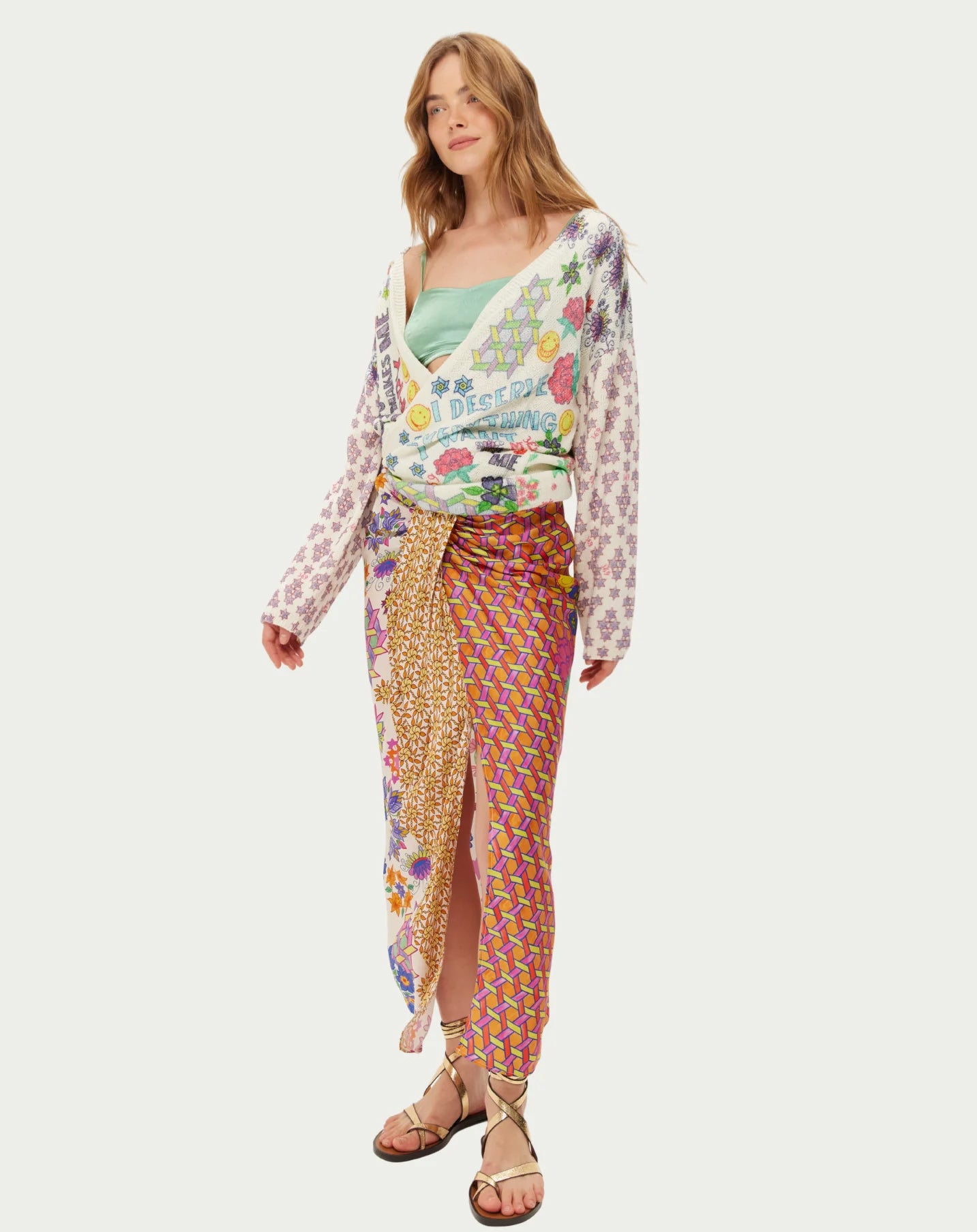 Luna Tie Front Skirt - Markers