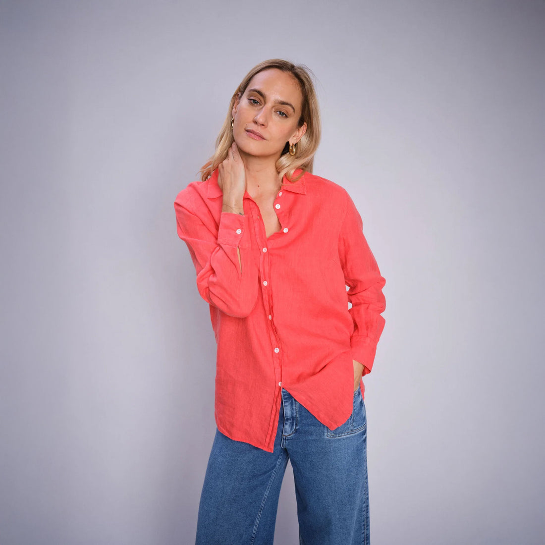 Karli Linen Shirt - Cayenne