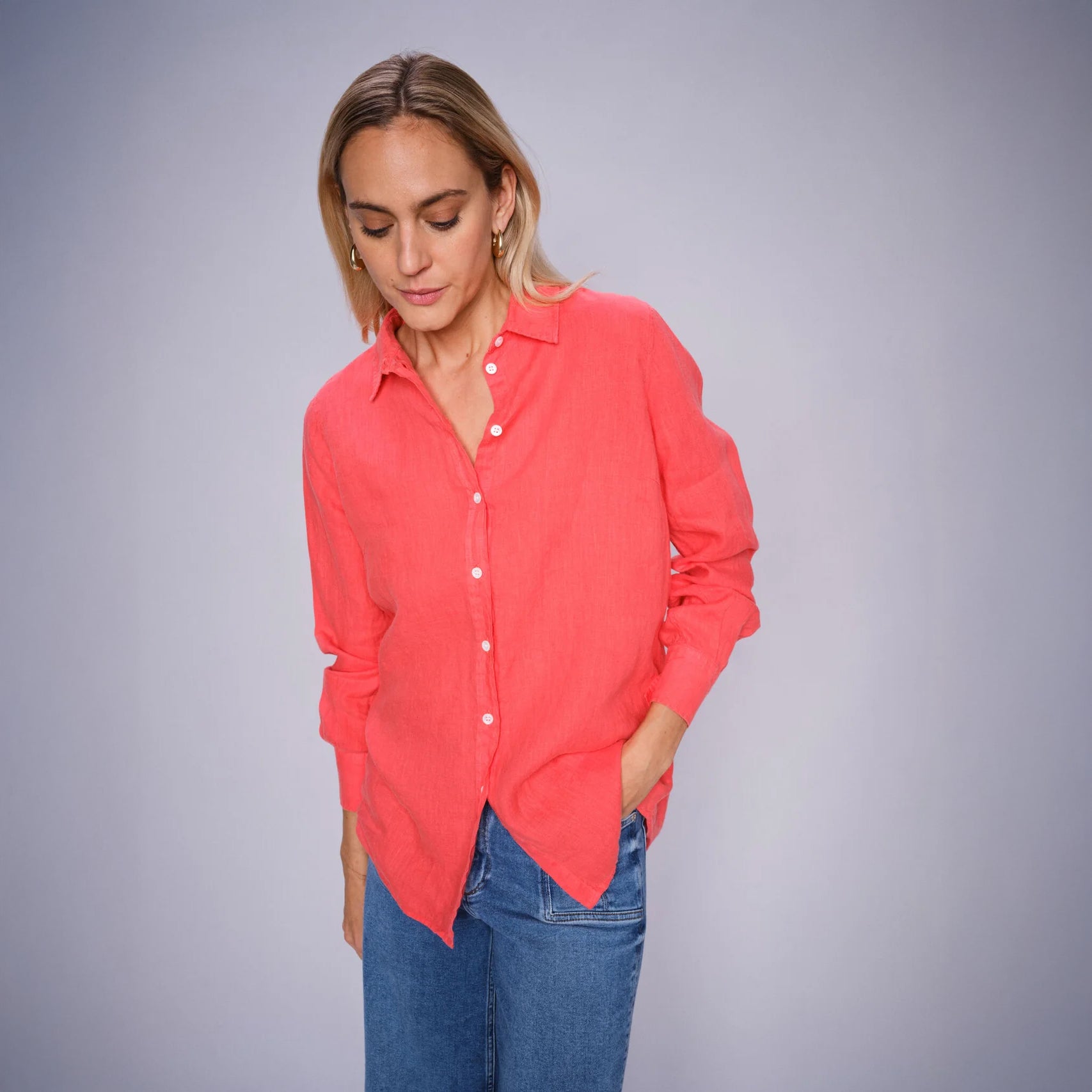 Karli Linen Shirt - Cayenne