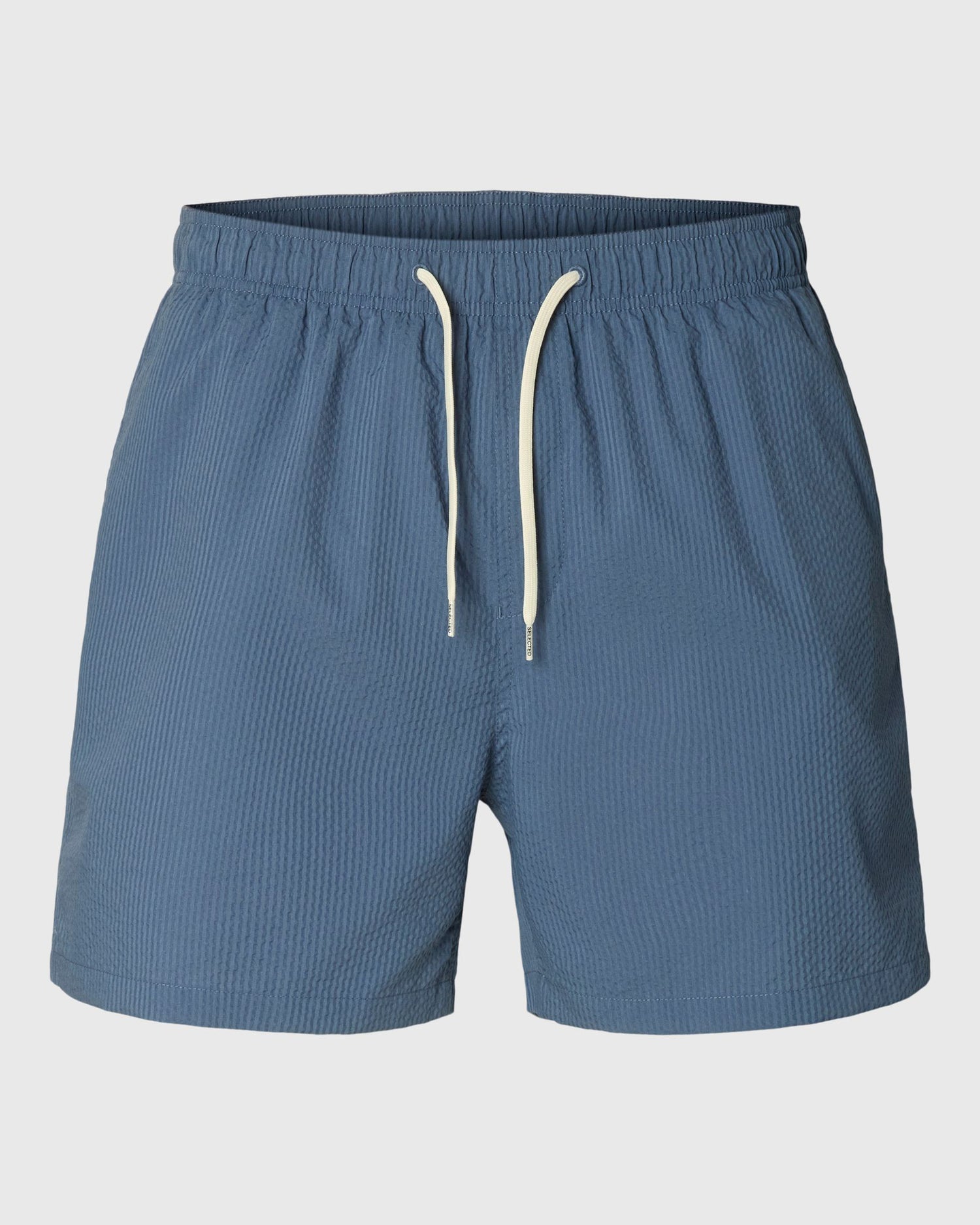 Cooper-Seersucker Swimshorts - Blue Mirage