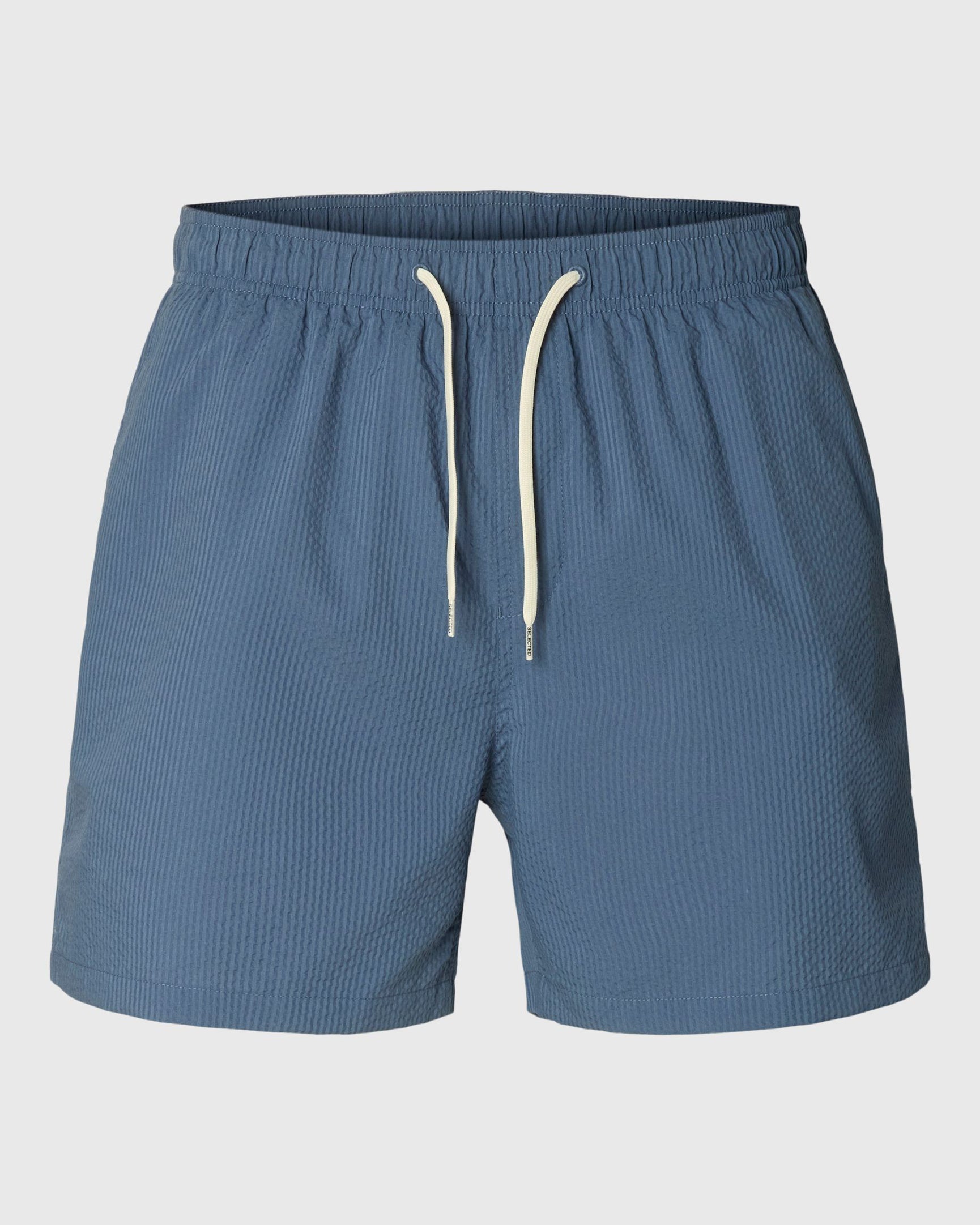Cooper-Seersucker Swimshorts - Blue Mirage