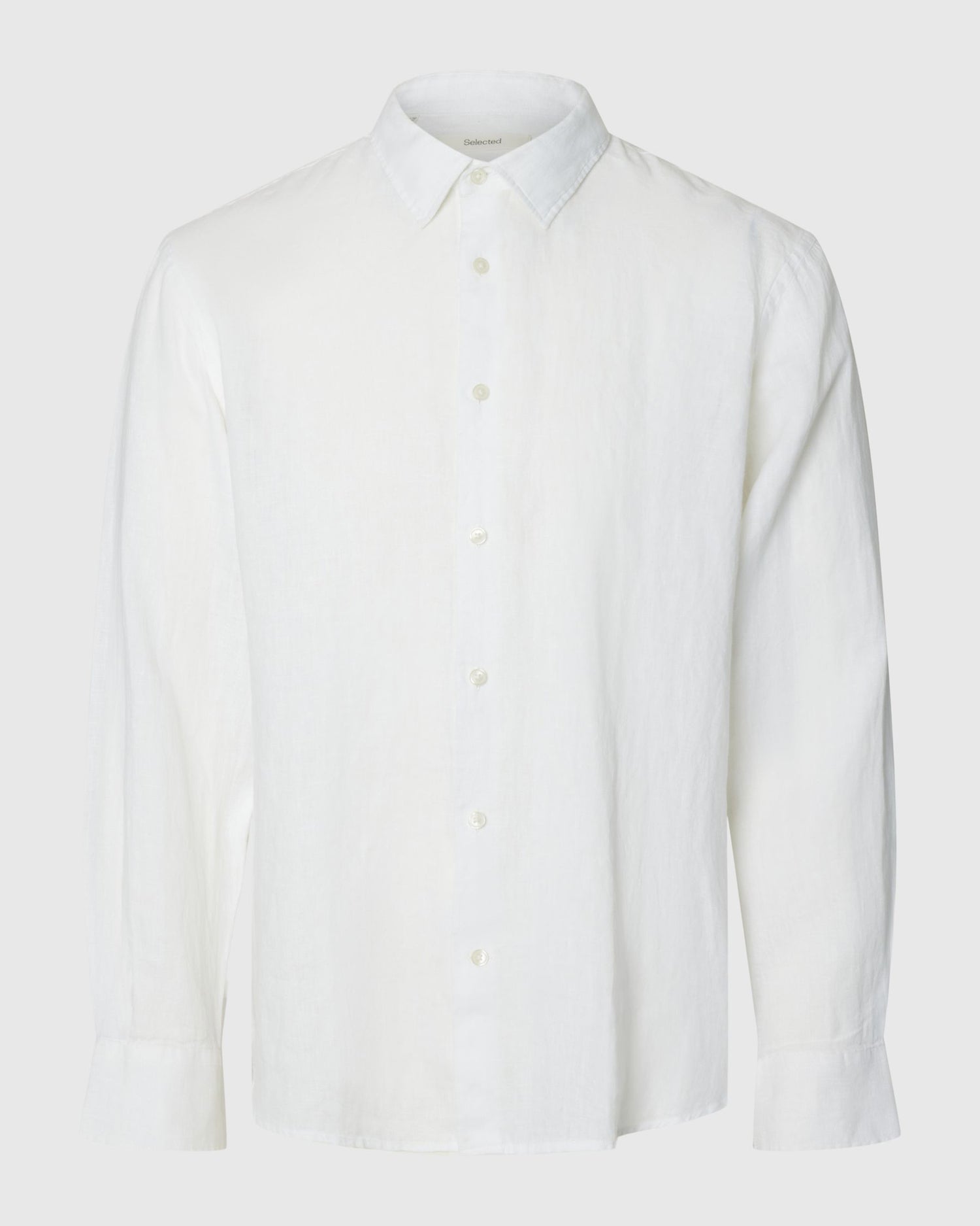 Clay Linen blend Long Sleeve Shirt - Bright White