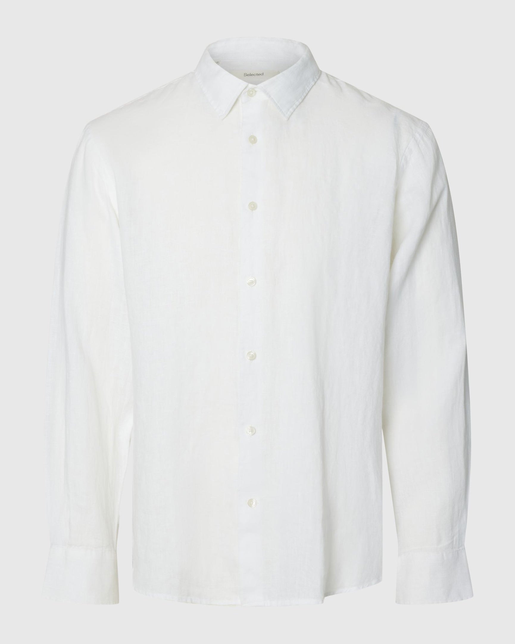 Clay Linen blend Long Sleeve Shirt - Bright White