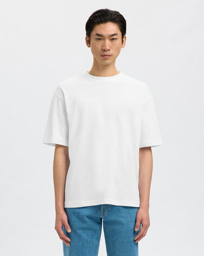 Loose Fit Oscar Short Sleeve O-Neck Tee - Bright White