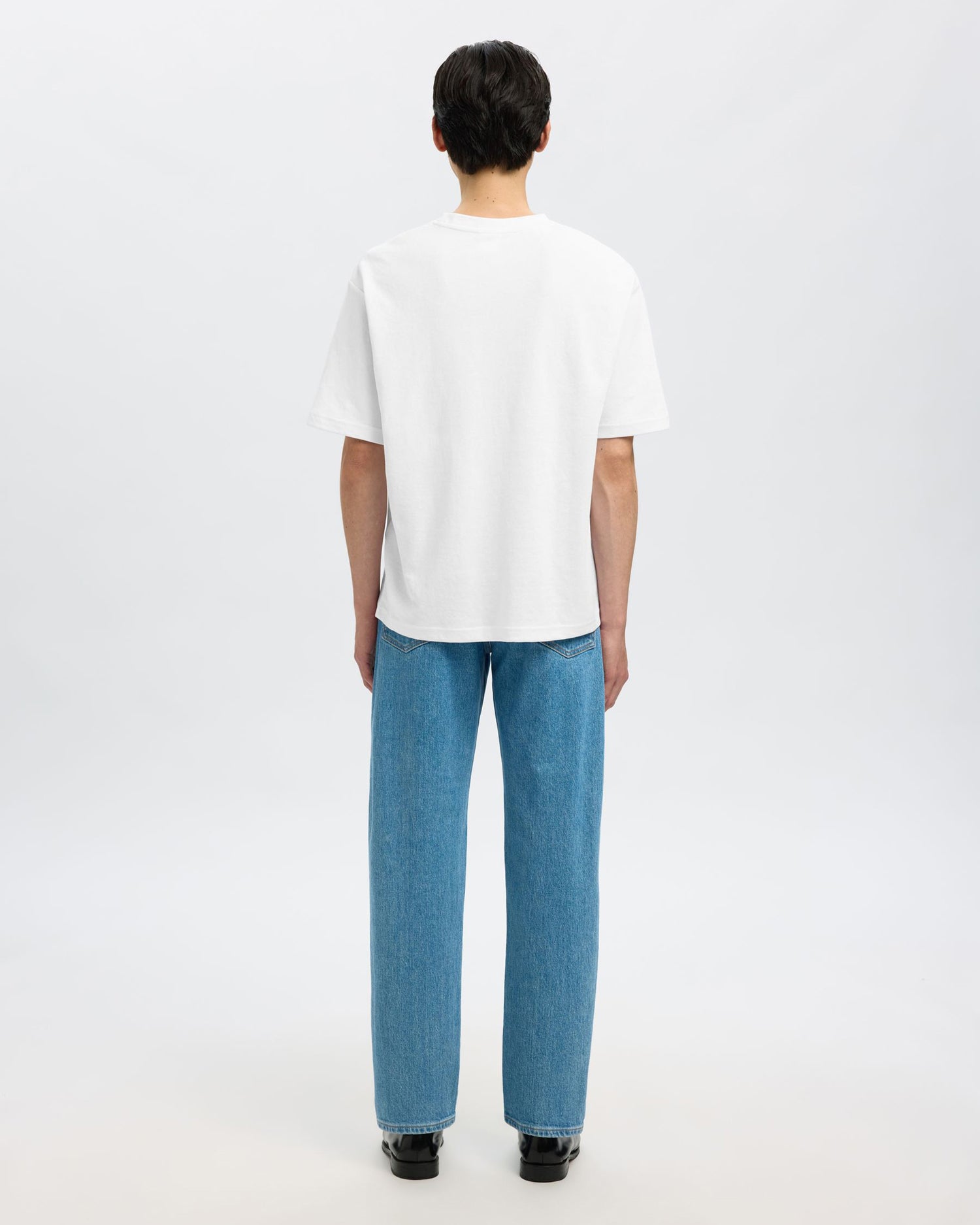 Loose Fit Oscar Short Sleeve O-Neck Tee - Bright White