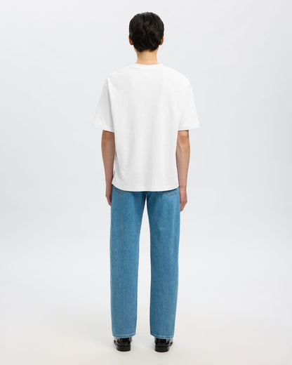 Loose Fit Oscar Short Sleeve O-Neck Tee - Bright White