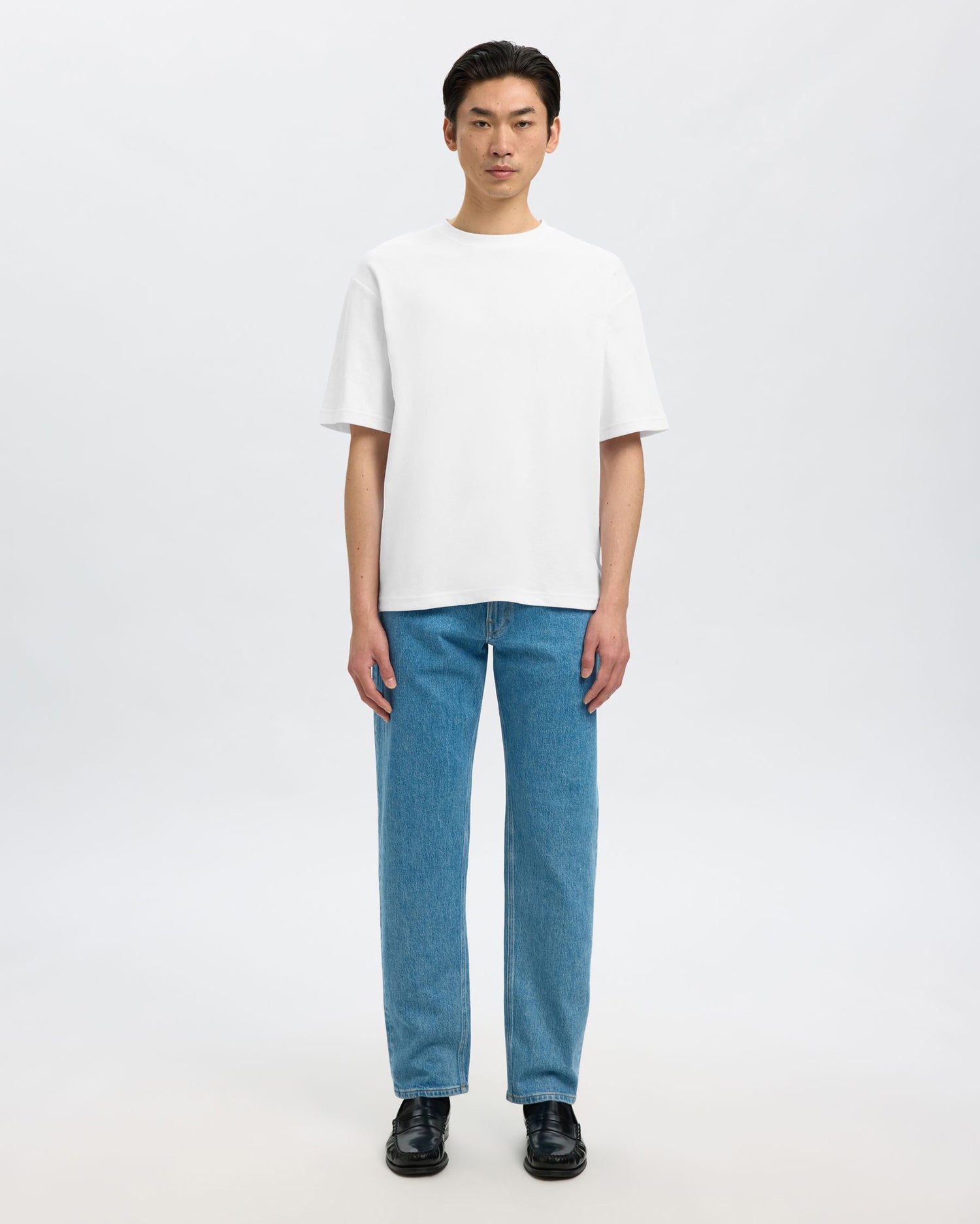 Loose Fit Oscar Short Sleeve O-Neck Tee - Bright White