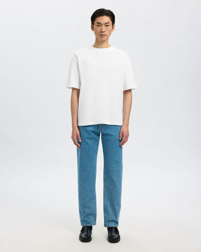 Loose Fit Oscar Short Sleeve O-Neck Tee - Bright White