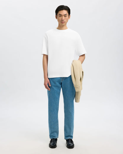 Loose Fit Oscar Short Sleeve O-Neck Tee - Bright White