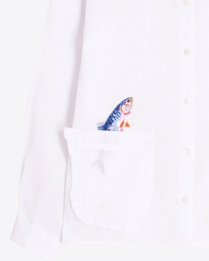 Volantitos Pocket Fish Shirt - White