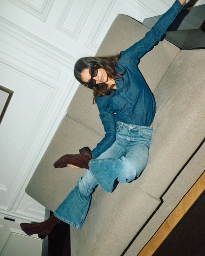 Mattie Flip Denim Shirt - Mid Blue