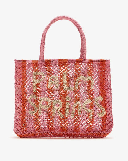 Palm Springs Small Jute Bag - Pink Stripe