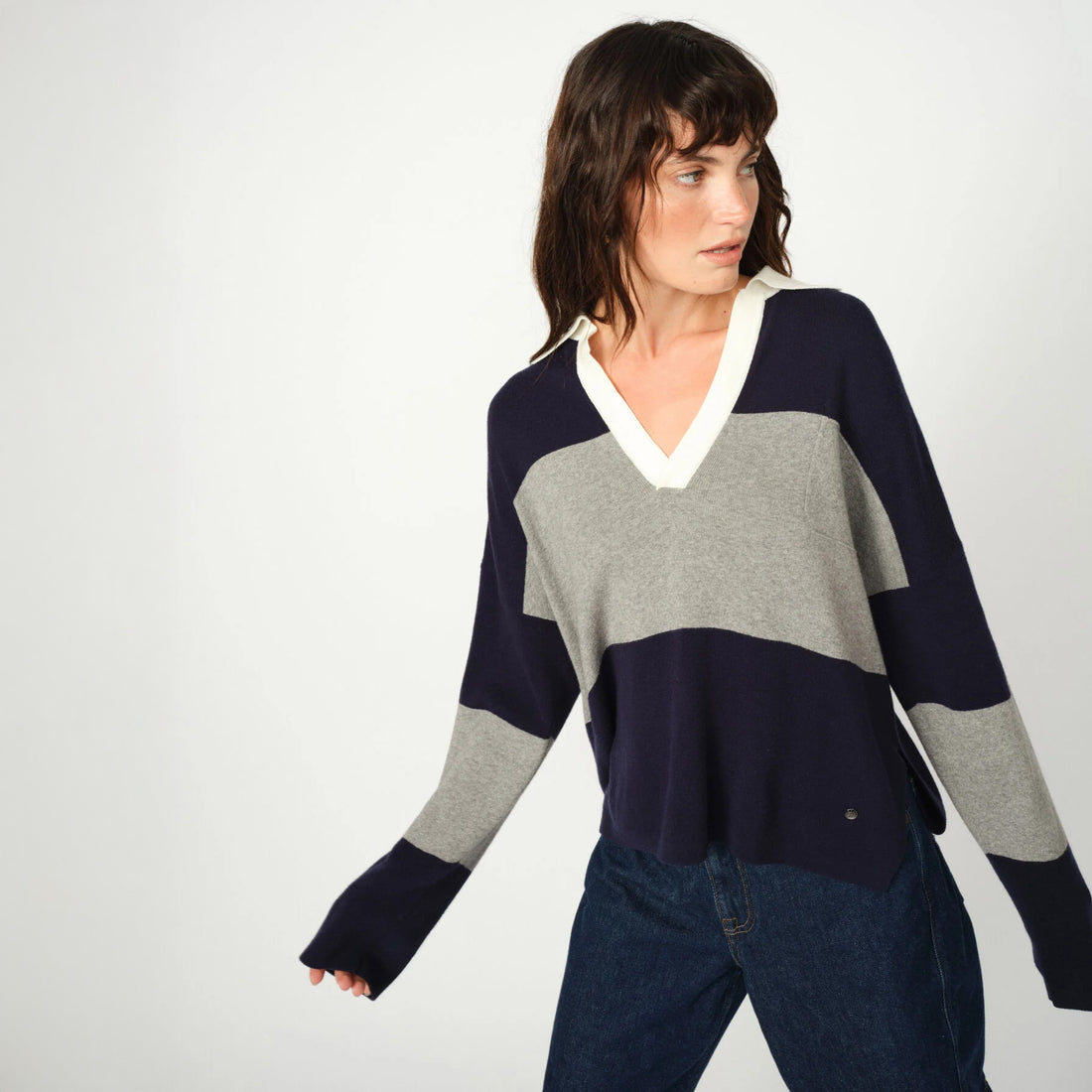 Wylie Tani Bold Stripe Knit - Maritime Blue