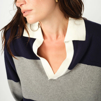 Wylie Tani Bold Stripe Knit - Maritime Blue