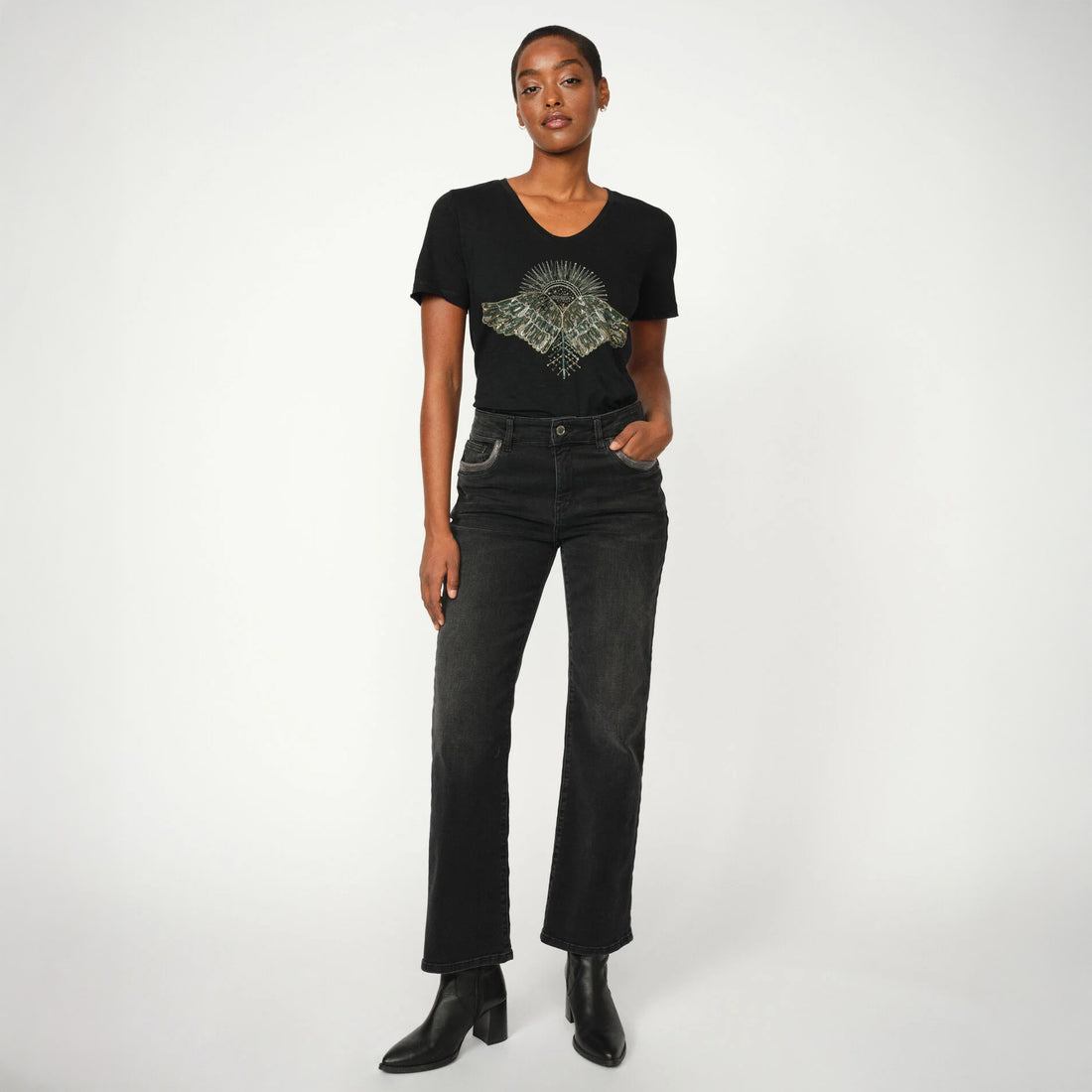 Cecilia Perla Ankle Jeans - Dark Grey