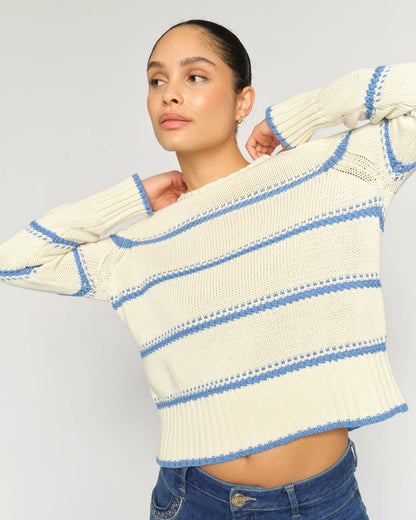 Rola Bine Stripe Crewneck Knit - Ultramarine