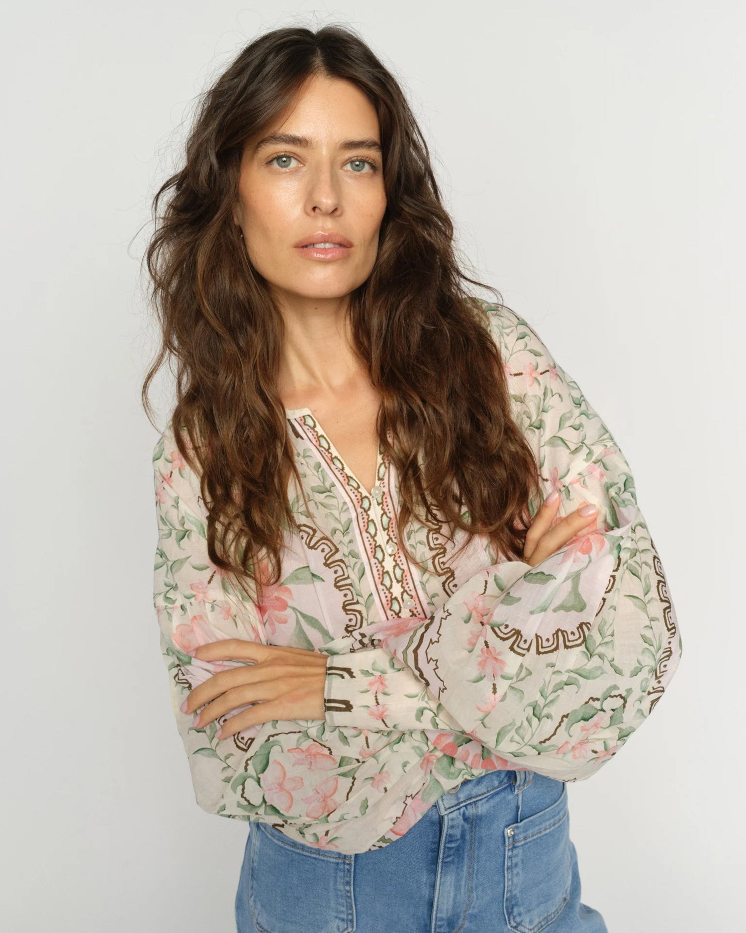 Wylde Orchid Blouse - Turf Green
