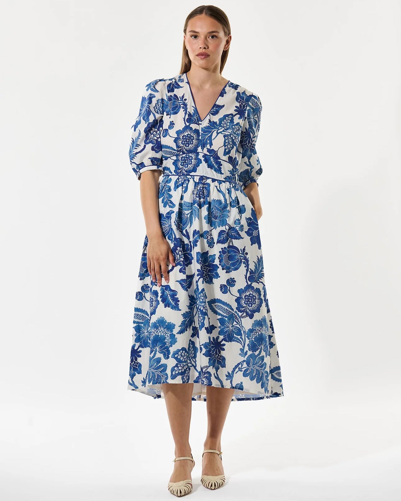 Rosalina Dress With Waistband - Bloom Midnight