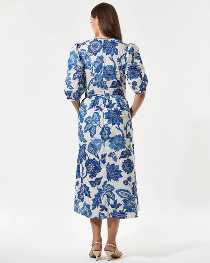 Rosalina Dress With Waistband - Bloom Midnight