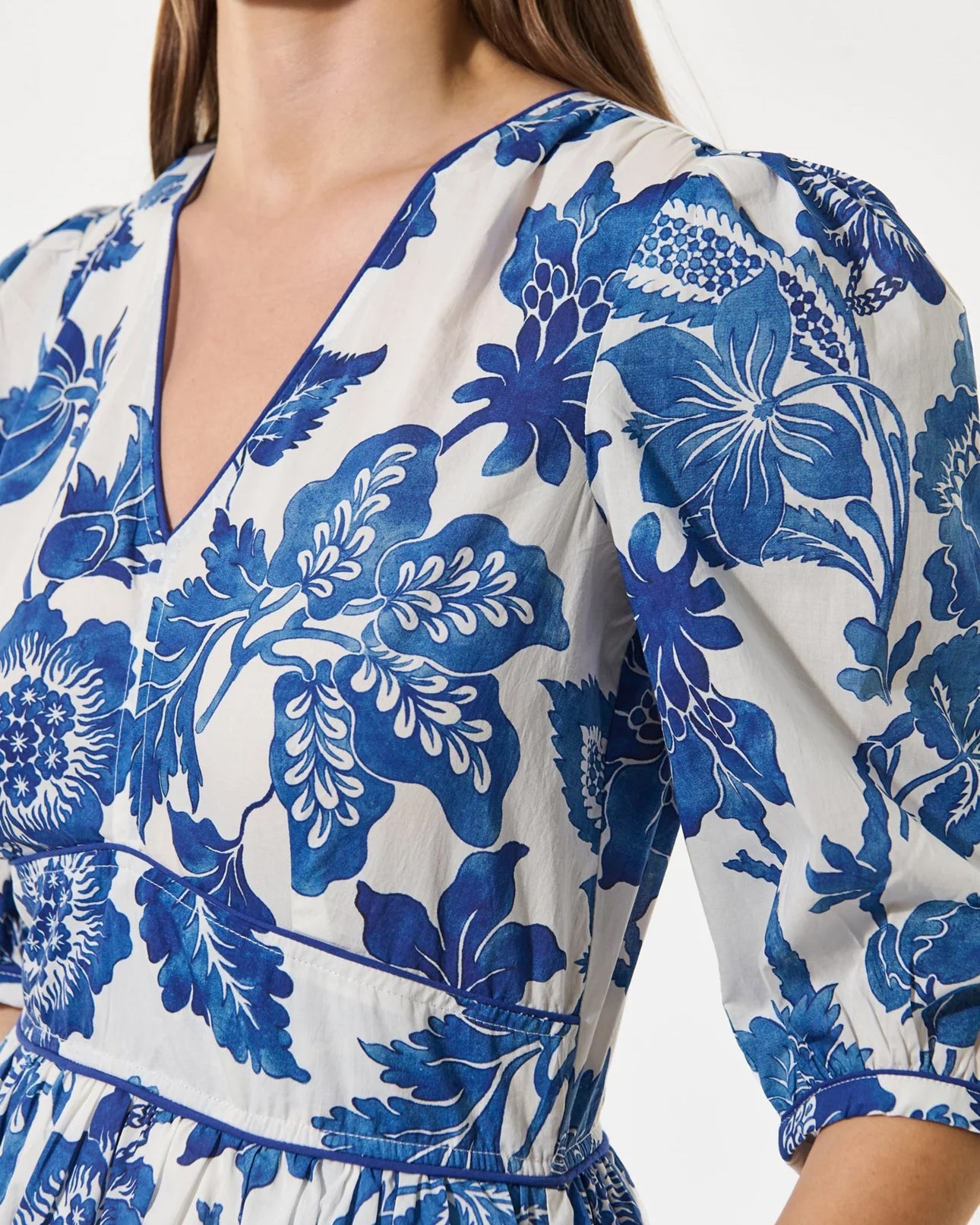 Rosalina Dress With Waistband - Bloom Midnight