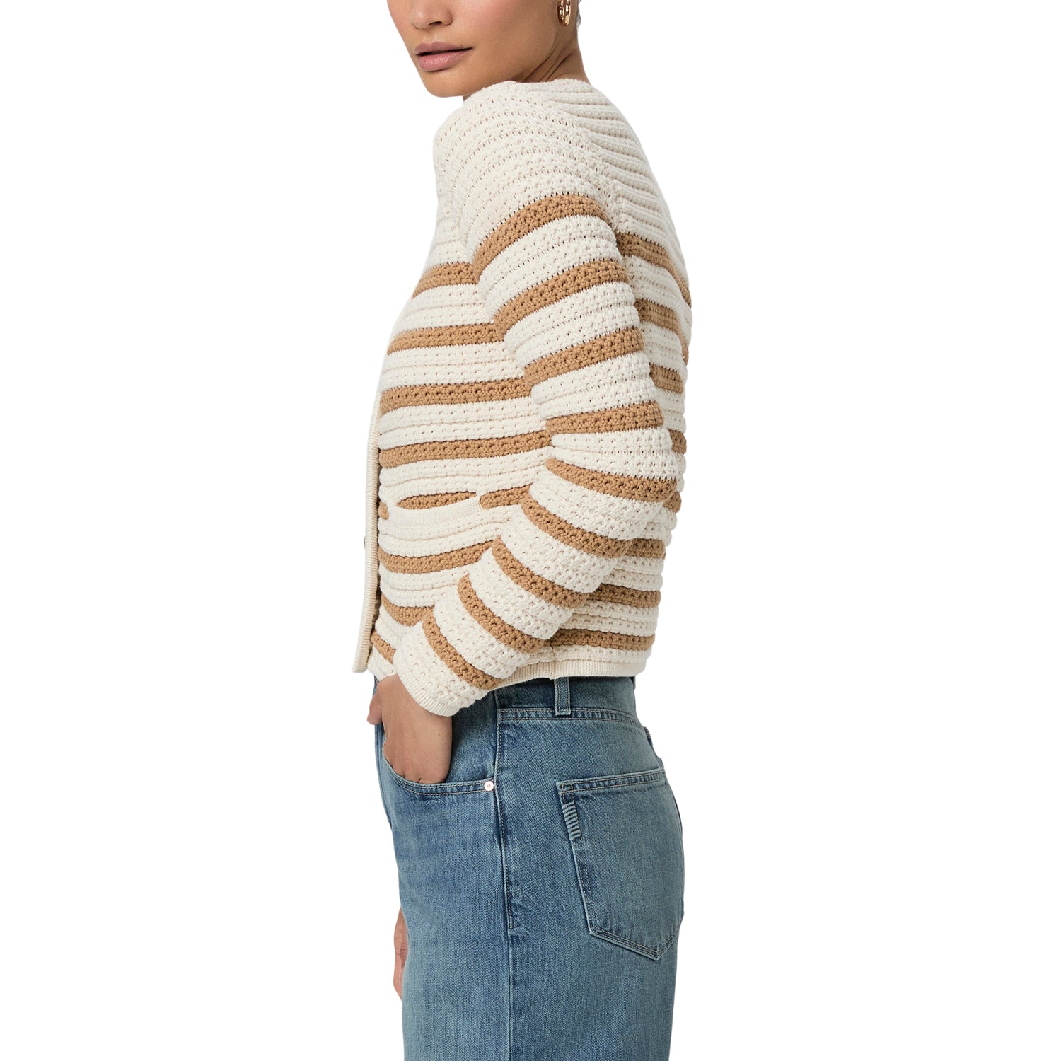 Oberon Cardigan - Ivory/ Biscotti