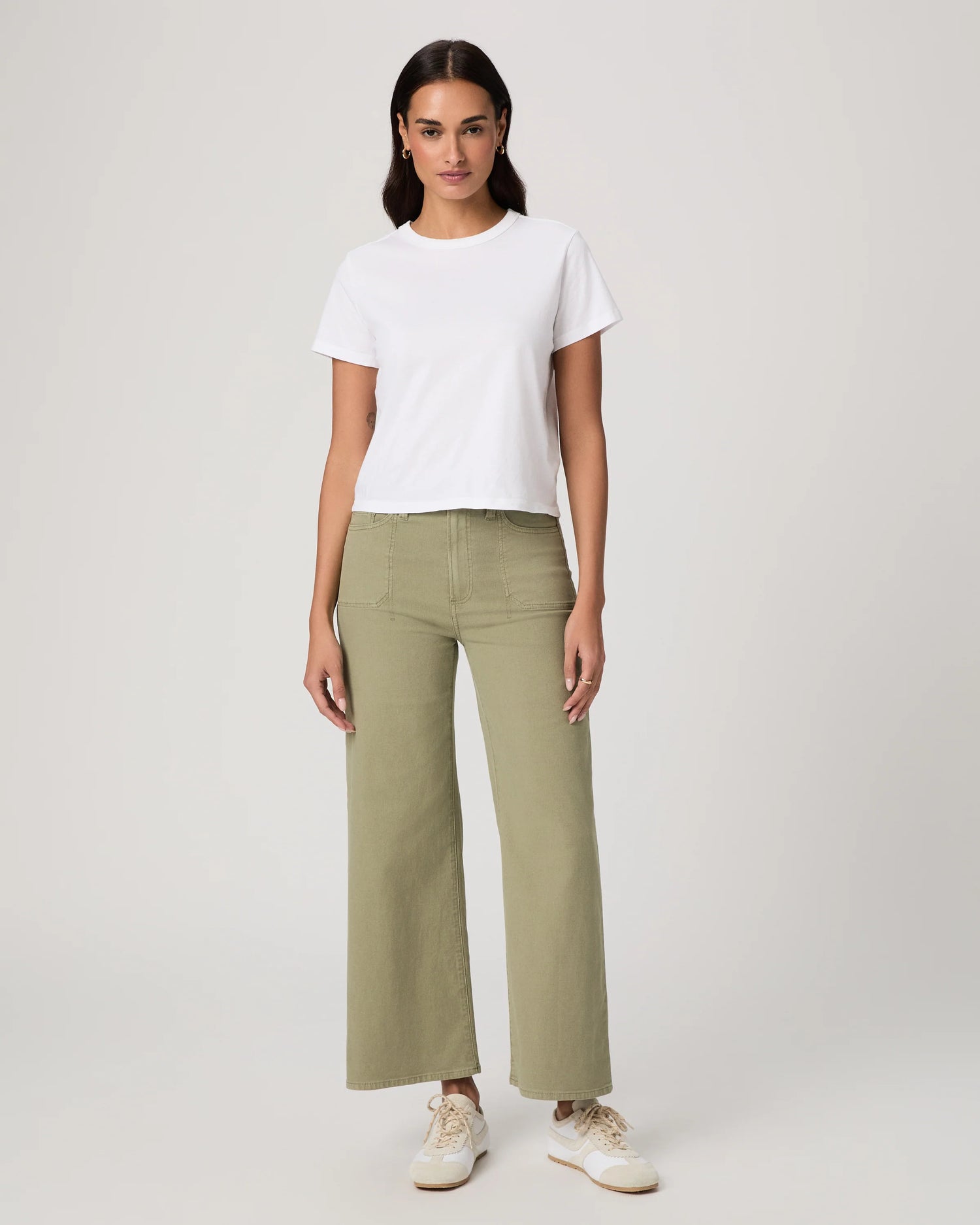 Anessa with Stitch Through Utility Pocket Jean - Vintage Oak Moss