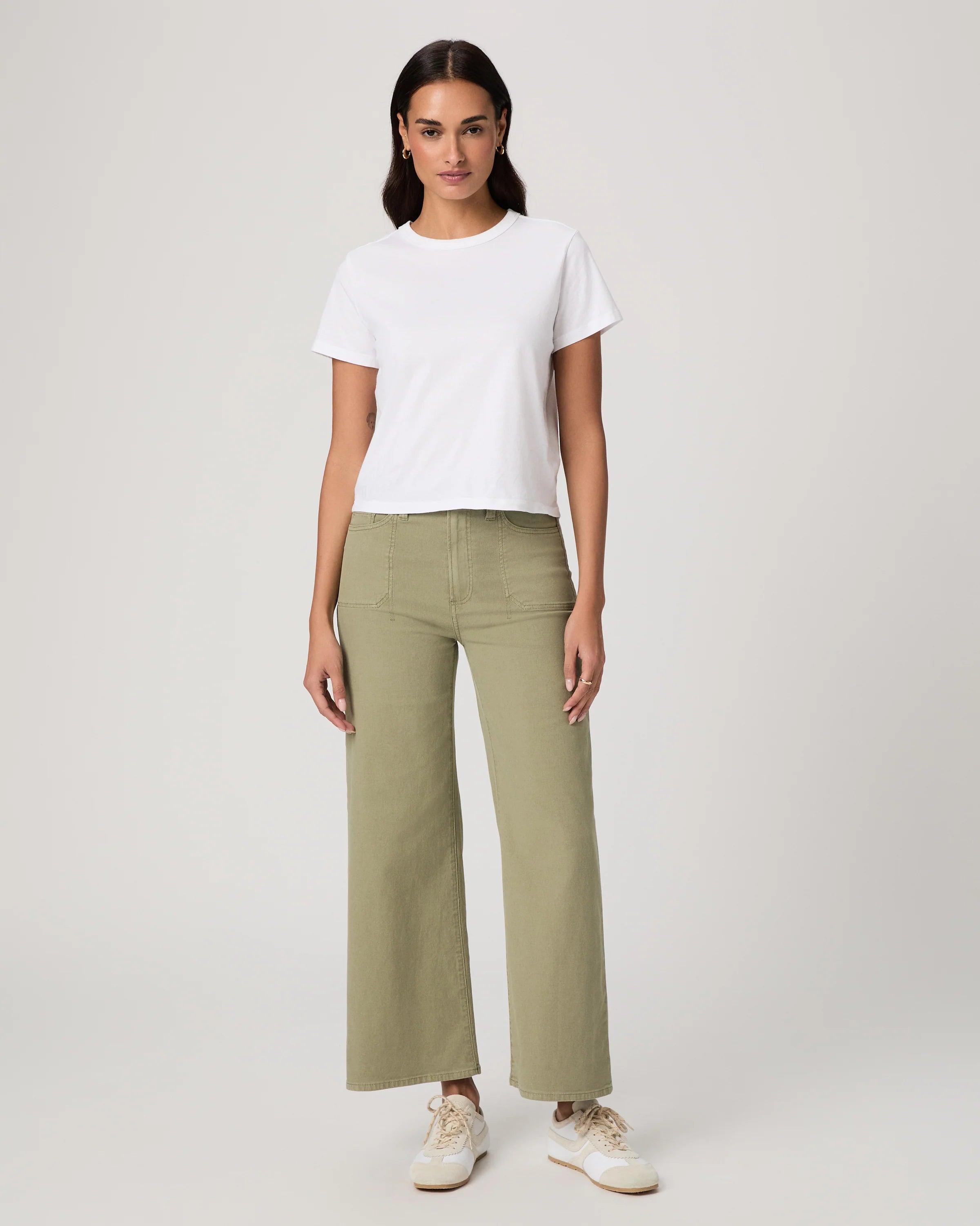 Anessa with Stitch Through Utility Pocket Jean - Vintage Oak Moss