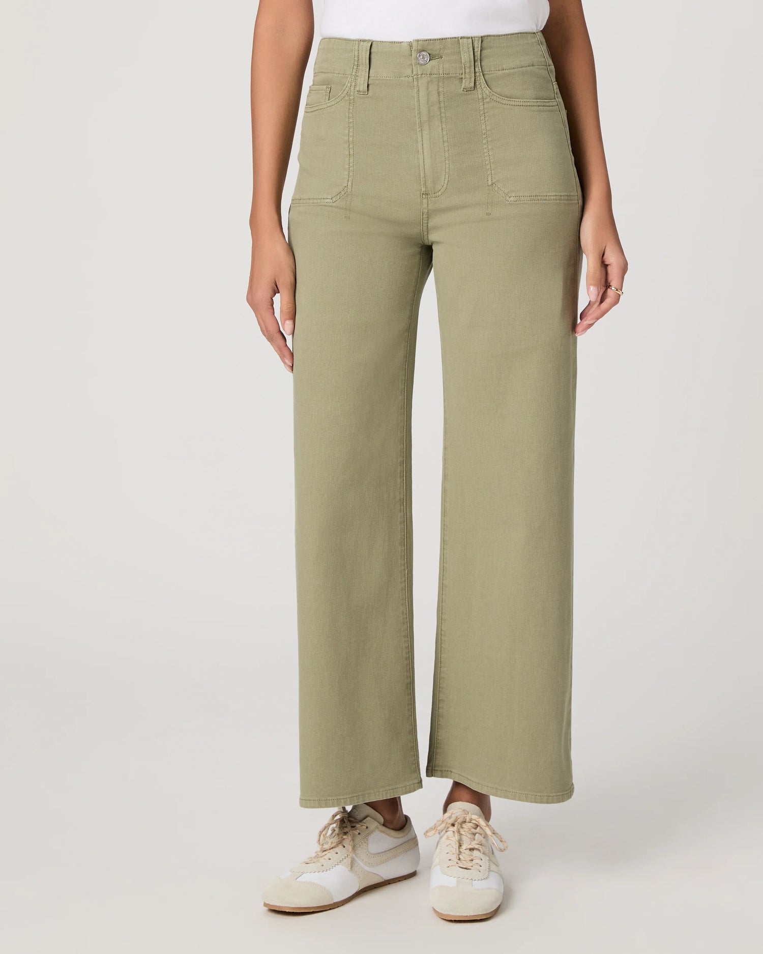 Anessa with Stitch Through Utility Pocket Jean - Vintage Oak Moss