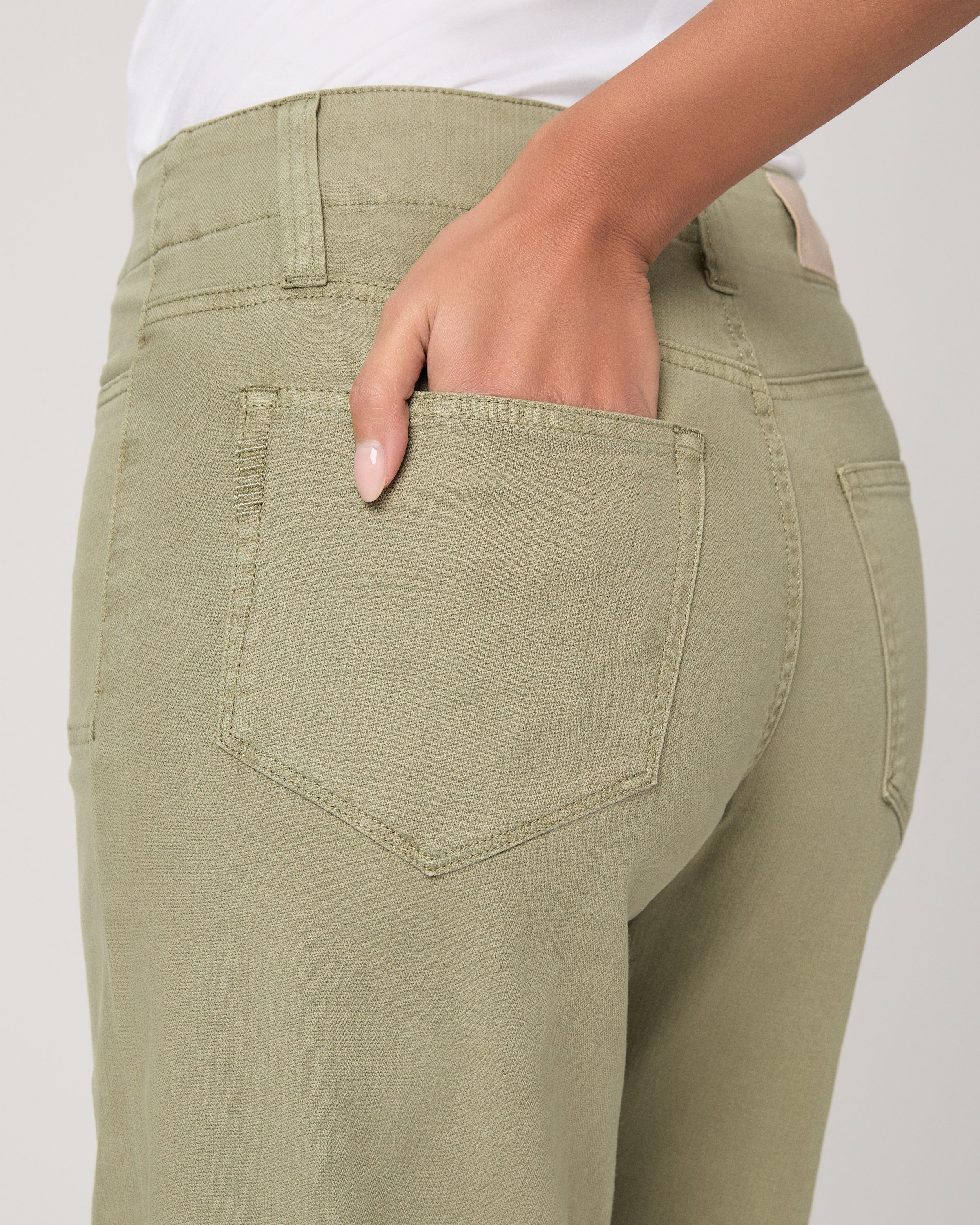 Anessa with Stitch Through Utility Pocket Jean - Vintage Oak Moss