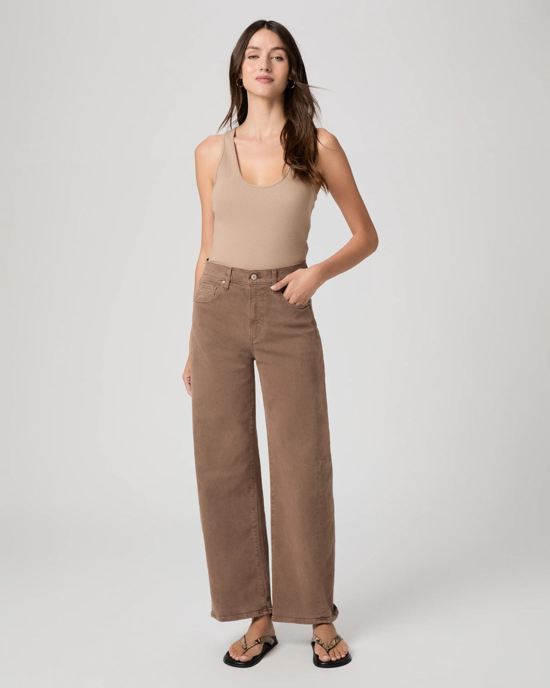 Anessa with Twisted Outseam Panel Raw Hem - Hollyhock