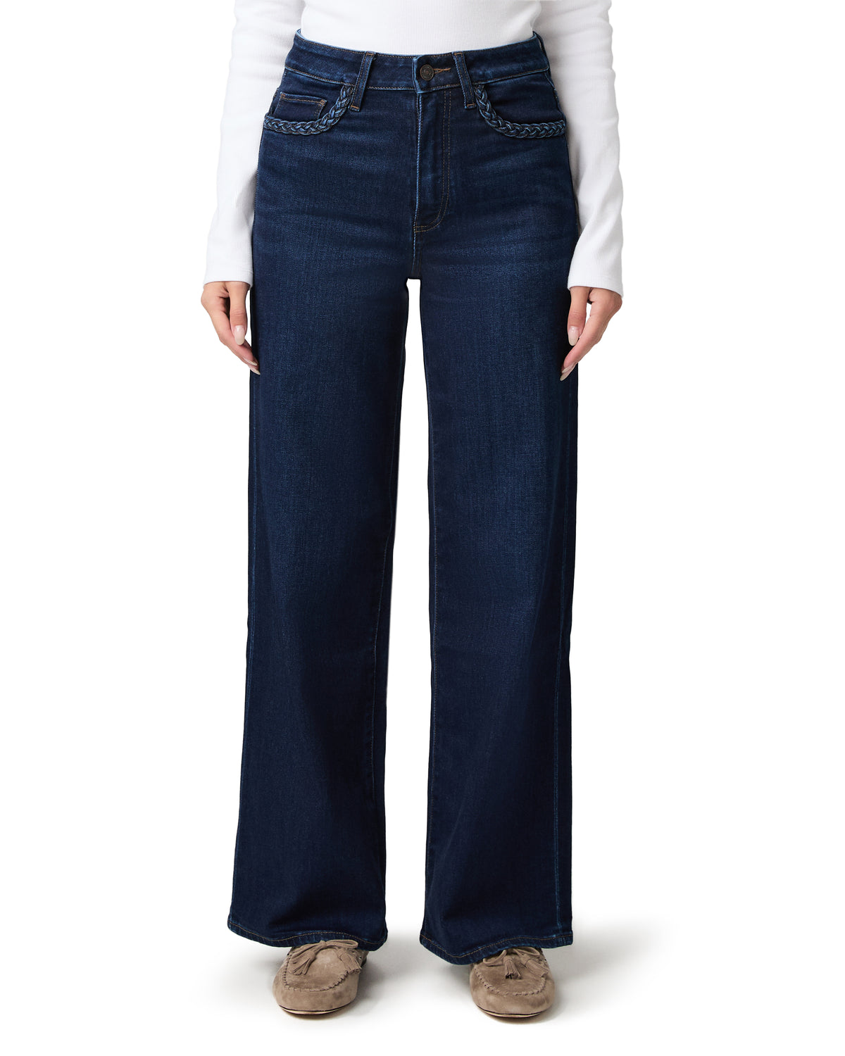 Anessa 31in Jeans With Braided Pocket Edge - Eterno