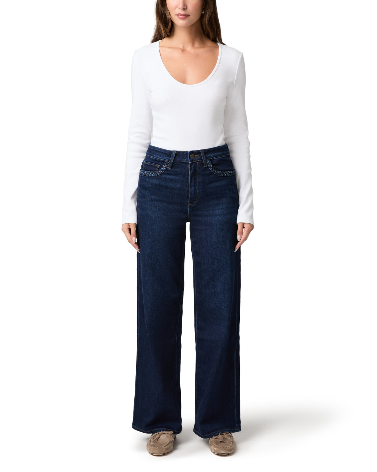 Anessa 31in Jeans With Braided Pocket Edge - Eterno