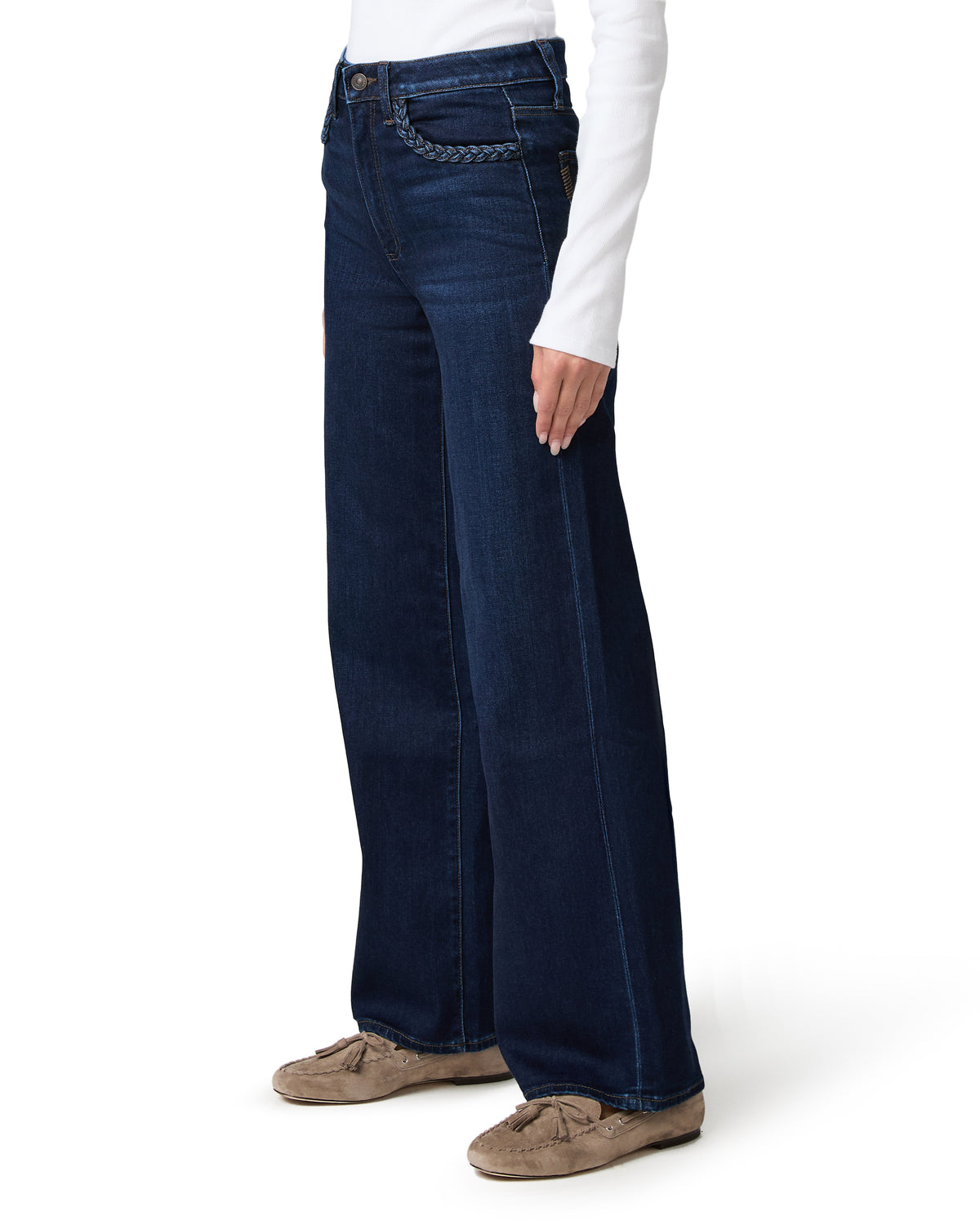 Anessa 31in Jeans With Braided Pocket Edge - Eterno