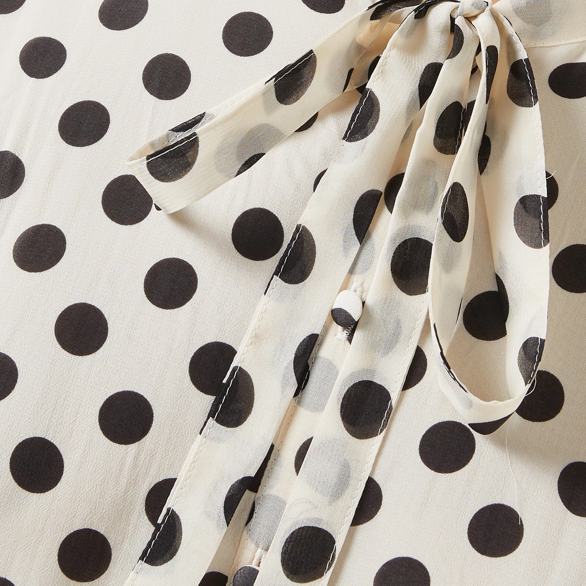 Lorenza Long Spotted Dress - White Spotted