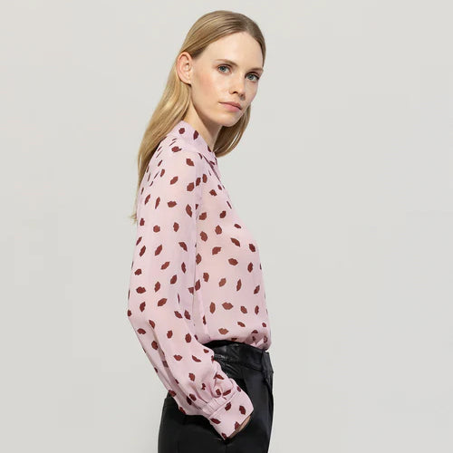 Lips Print Shirt - Fresh Rose