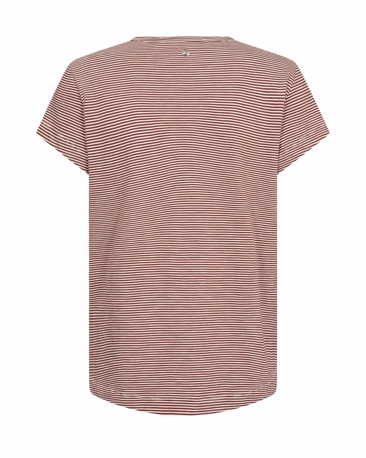 Campa O-Neck Short Sleeve Stripe Tee - Cowhide