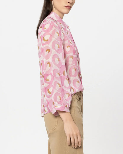 Retro Print Shirt - Retro Print Pink